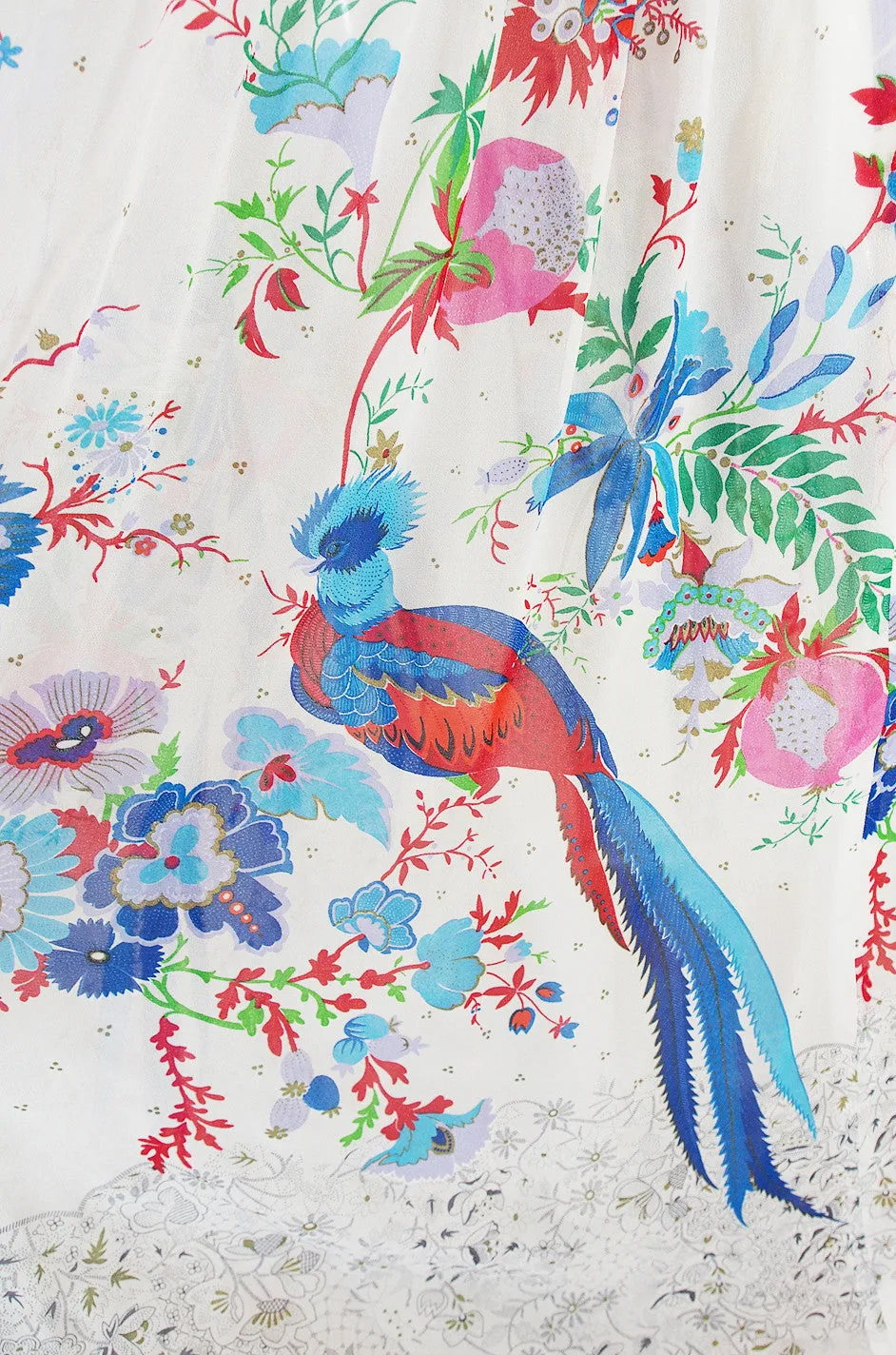 1970s Oscar de la Renta Attr Silk Chiffon Maxi Dress