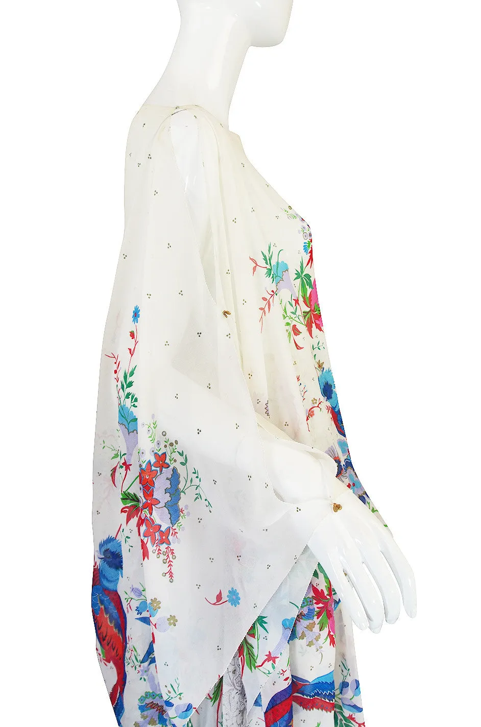 1970s Oscar de la Renta Attr Silk Chiffon Maxi Dress