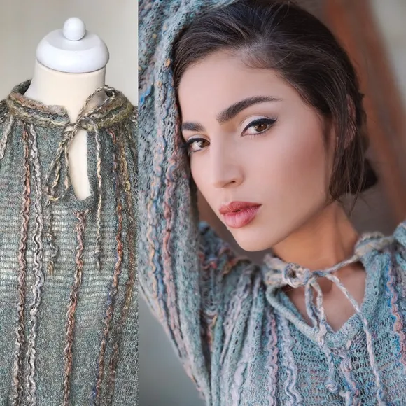 1970's Subtle Sparkle Hand-Knit Sweater