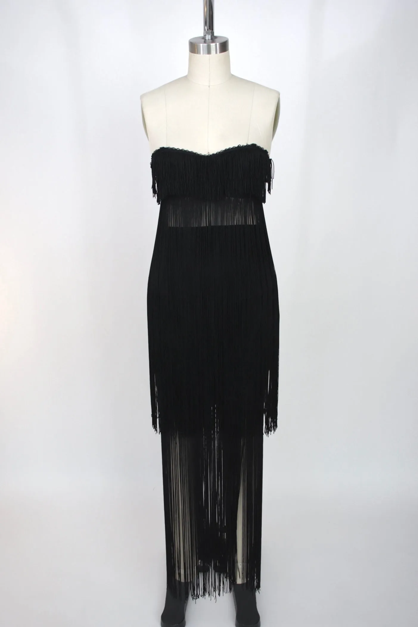 1980s Contempo Casuals Fringe Bustier Set