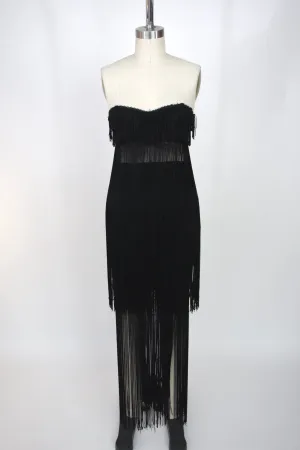 1980s Contempo Casuals Fringe Bustier Set