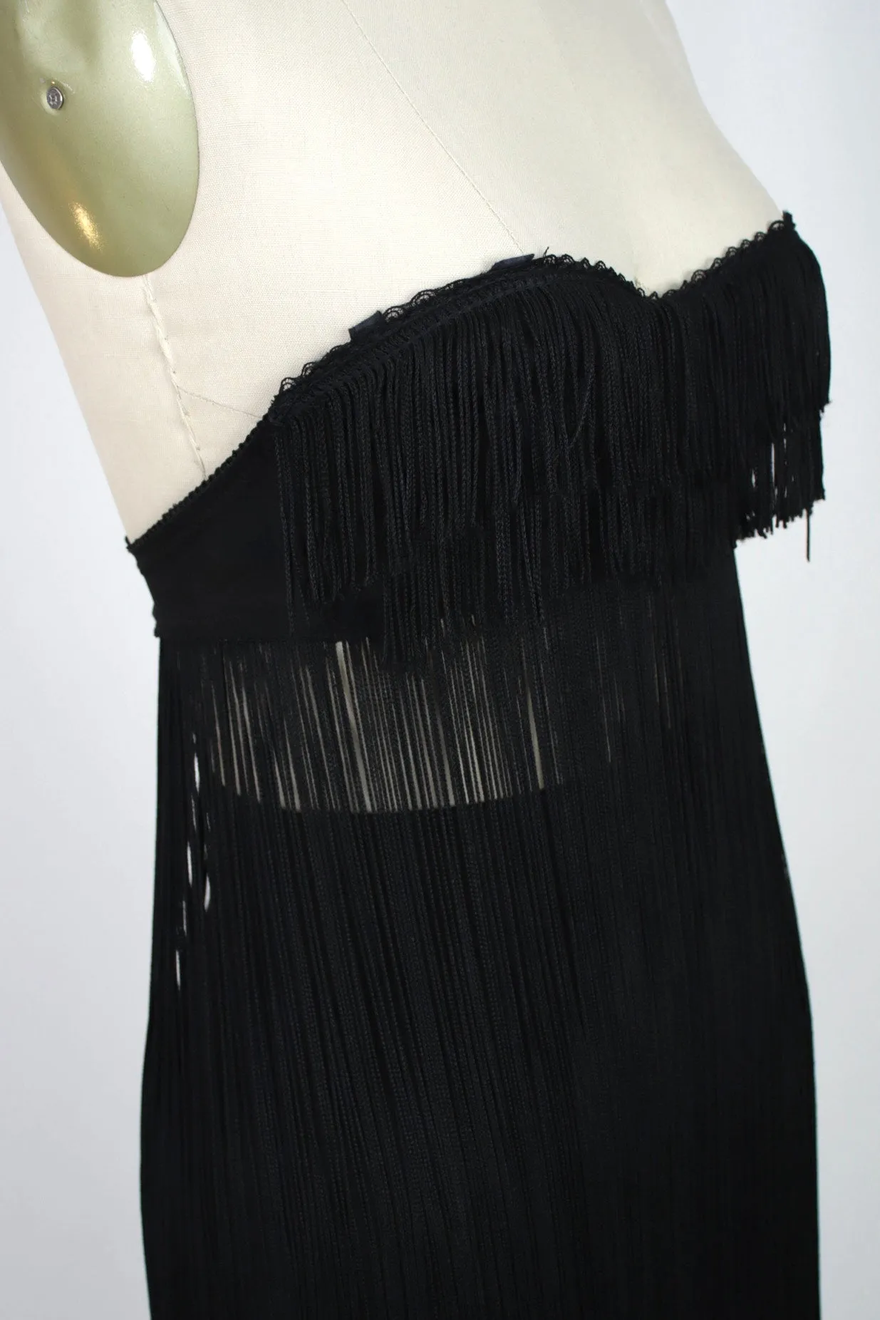 1980s Contempo Casuals Fringe Bustier Set