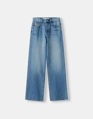 2024 BK Highwaist wide leg jeans midnlue