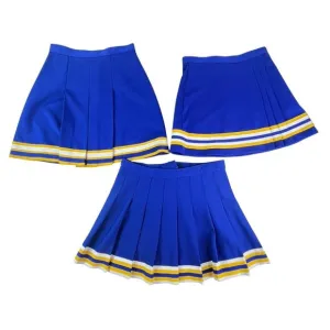 3 Adult Royal Blue Gold Cheerleader Skirts Authentic High School 25-28&quot; Waist