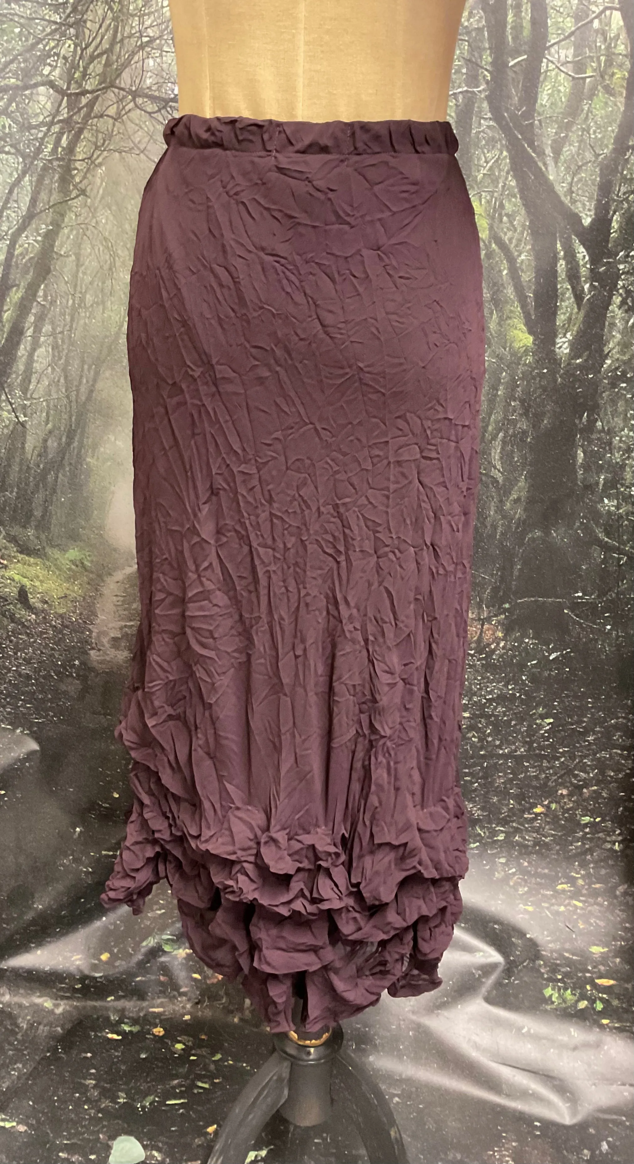 #5370 Blackberry crinkle chiffon skirt