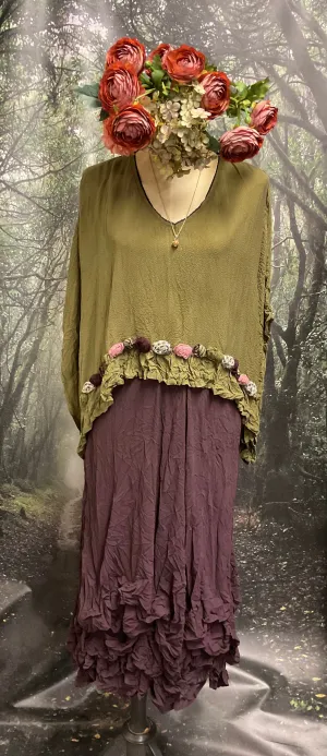 #5370 Blackberry crinkle chiffon skirt
