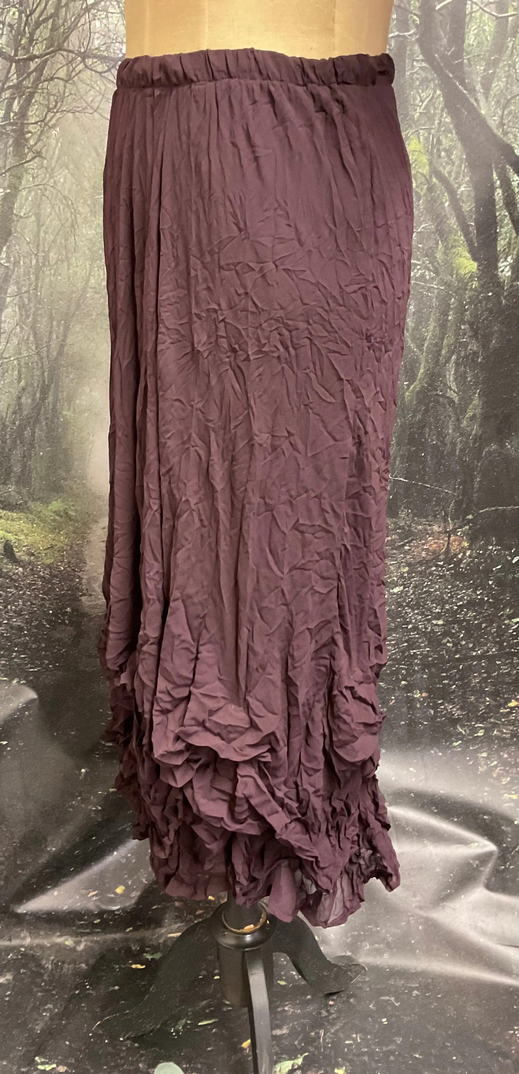 #5370 Blackberry crinkle chiffon skirt