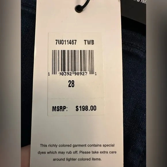 7 for All Mankind Aubrey Slim Illusion Luxe Skinny Jeans Size 28