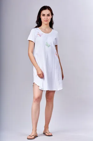 8602 Short gown with short sleeves