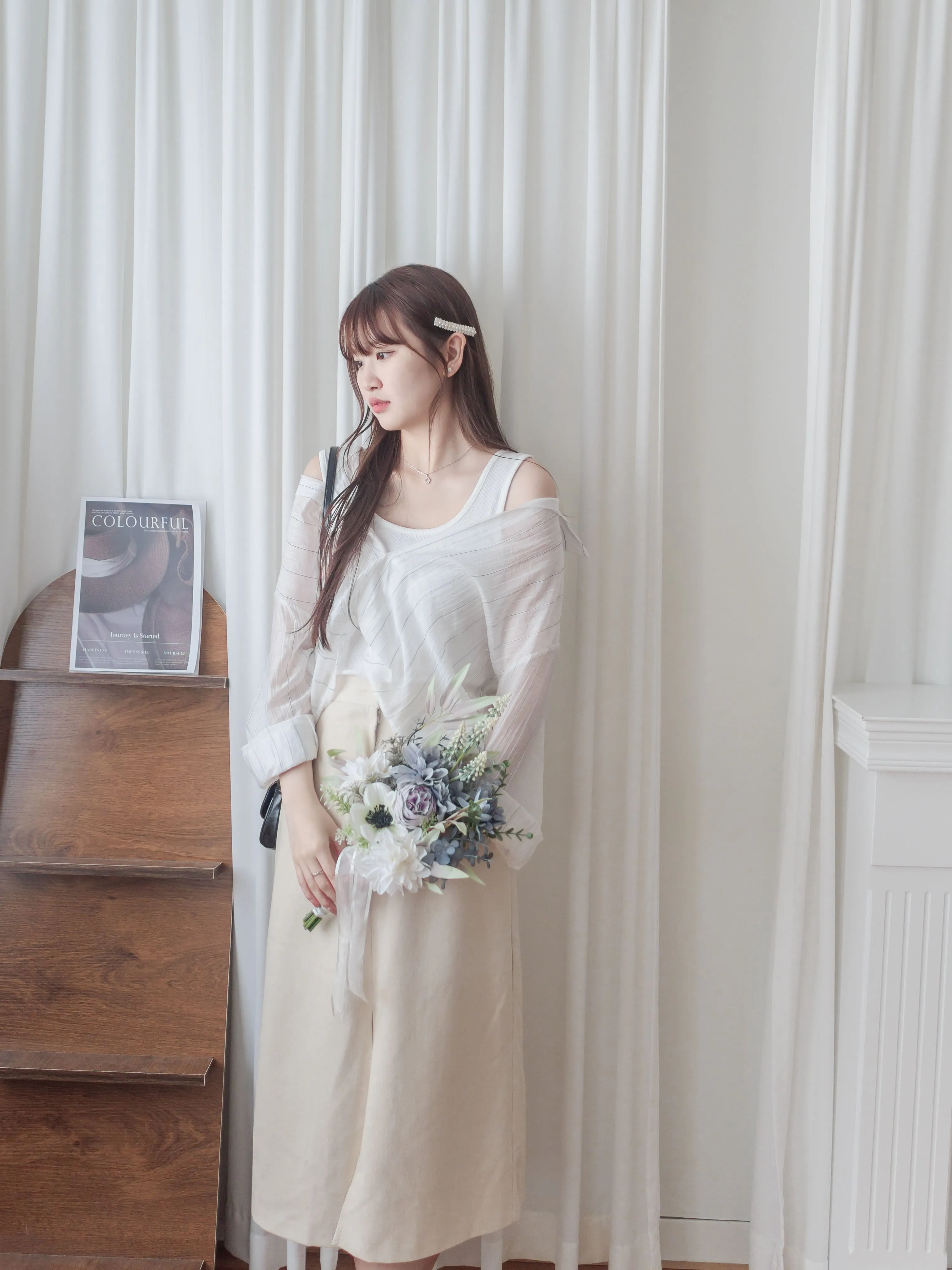 A-line 後橡筋簡潔A形中長裙 Skirt/ SK8880 (pre-order 5月13截單)