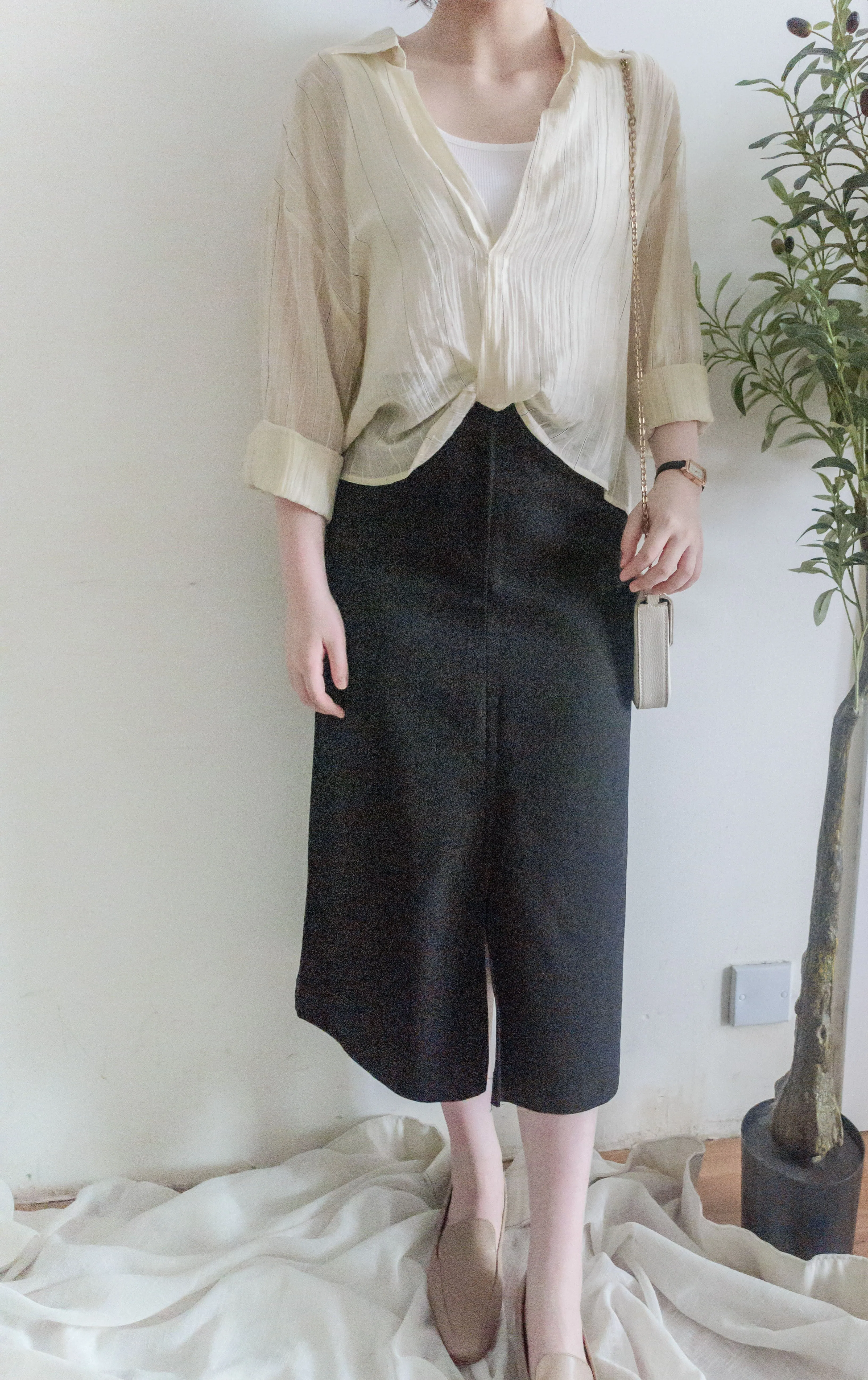 A-line 後橡筋簡潔A形中長裙 Skirt/ SK8880 (pre-order 5月13截單)