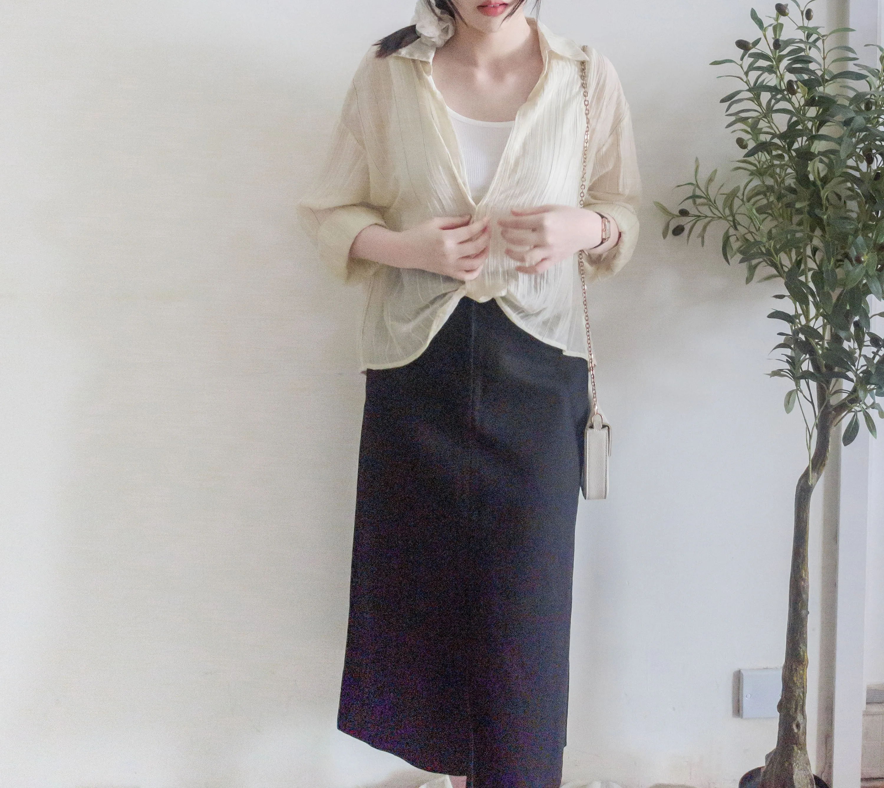 A-line 後橡筋簡潔A形中長裙 Skirt/ SK8880 (pre-order 5月13截單)