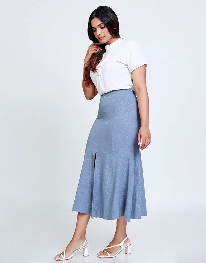A-Line Midi Skirt with Front Slit