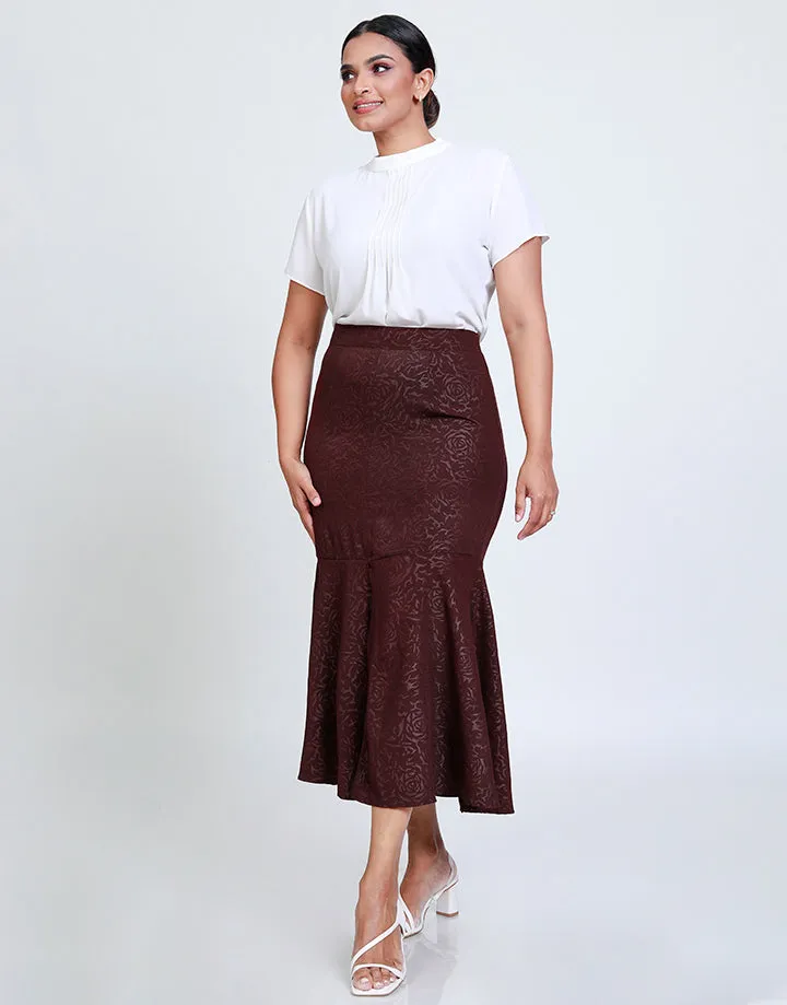 A-Line Midi Skirt with Front Slit