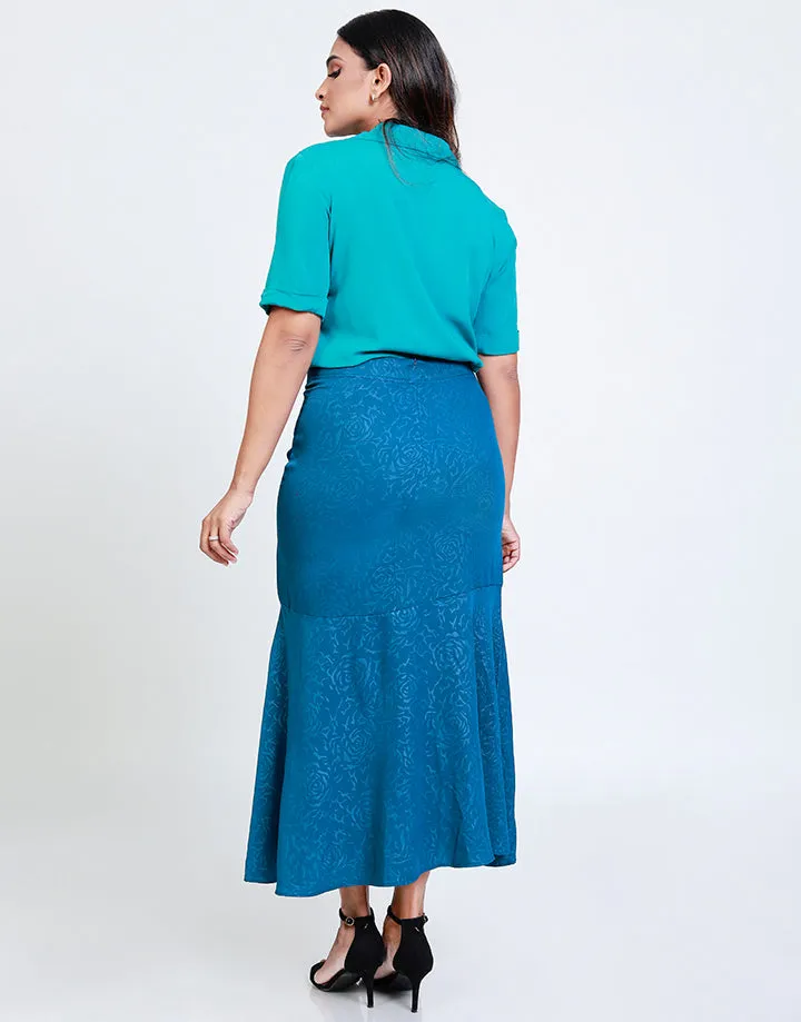 A-Line Midi Skirt with Front Slit