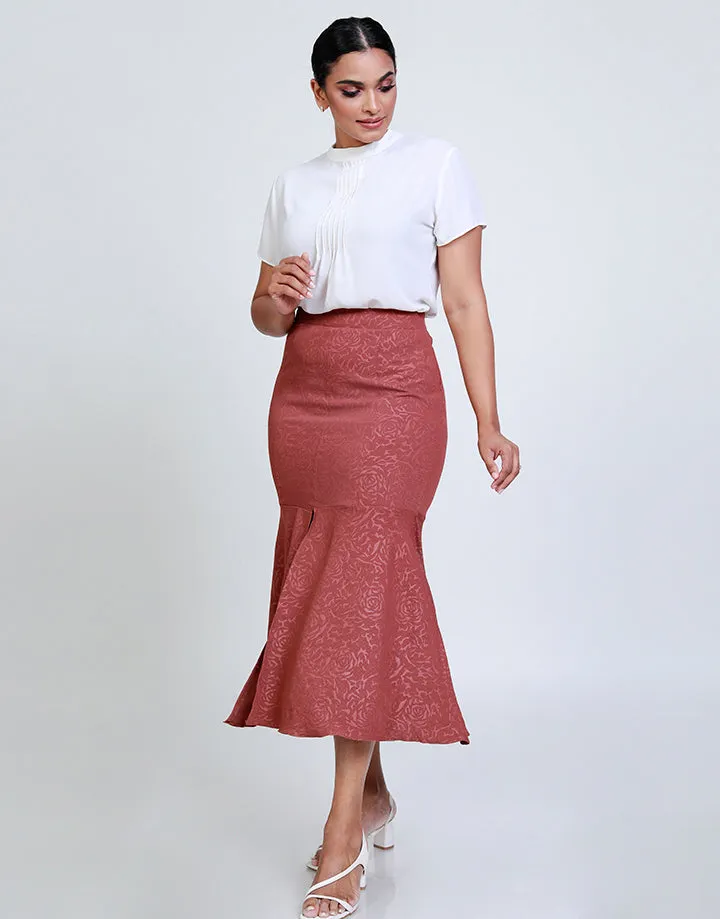 A-Line Midi Skirt with Front Slit