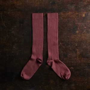 Adults Cotton Knee Socks - Chestnut