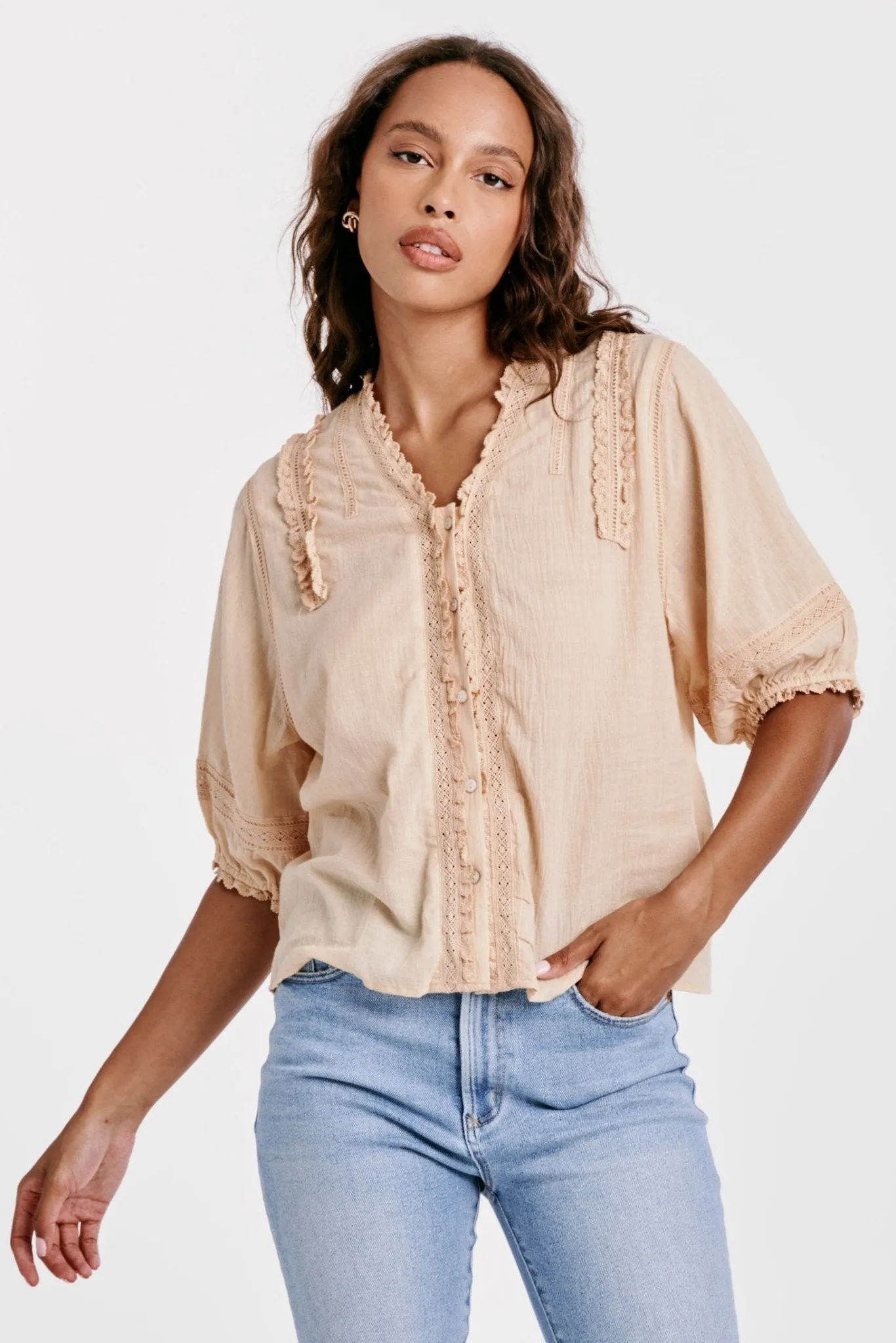 Aiya Lace Trim Shirt