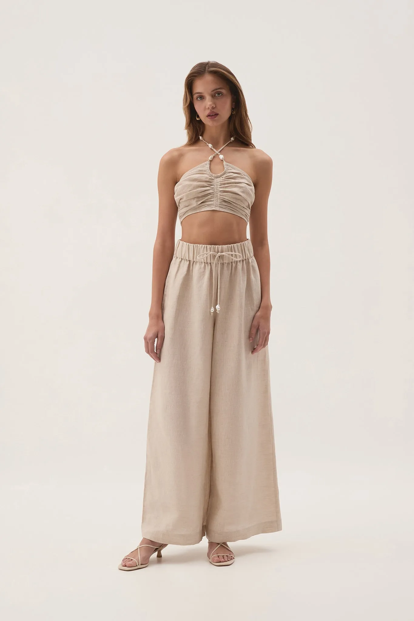 Akoya Ruched Tie Top