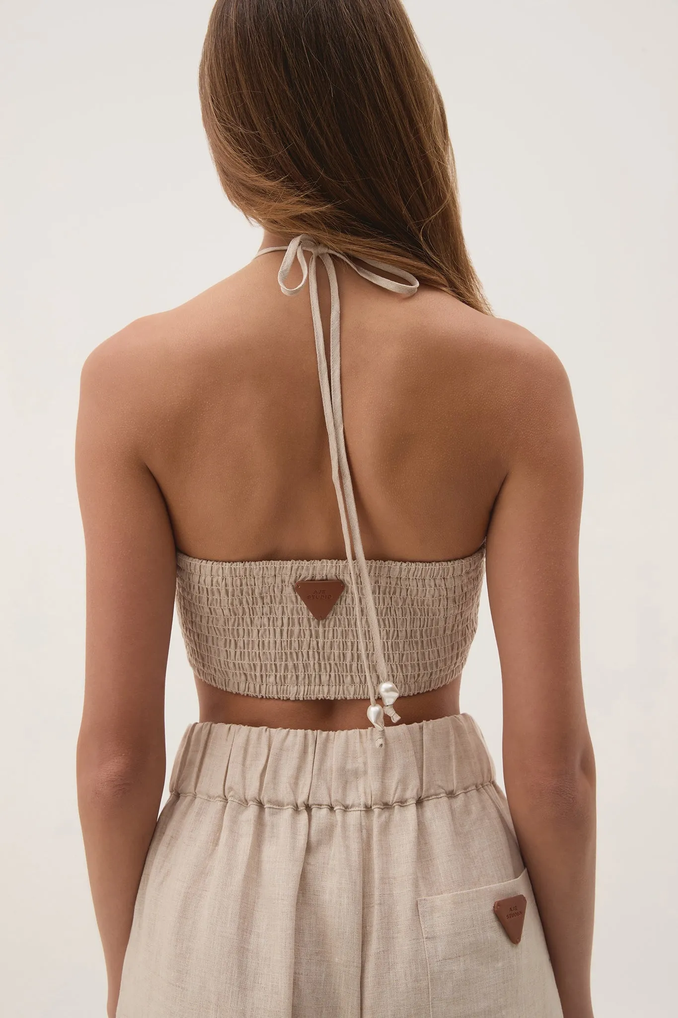 Akoya Ruched Tie Top