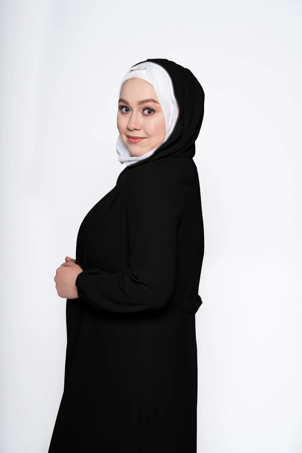 Alisha Long Modest Cardigan | Black
