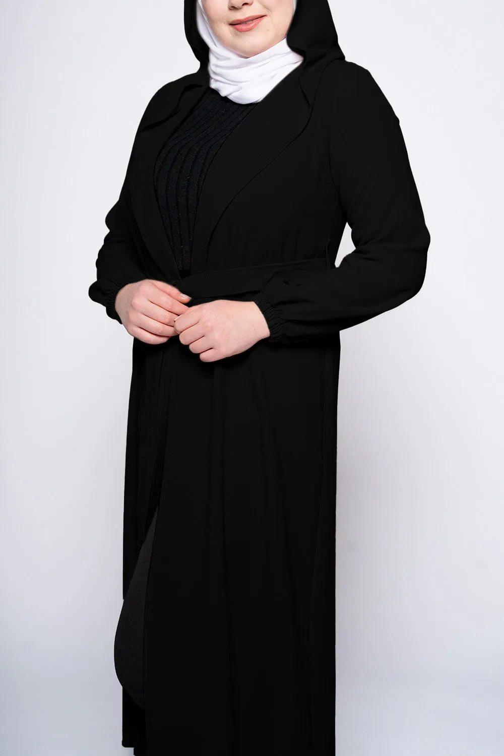 Alisha Long Modest Cardigan | Black