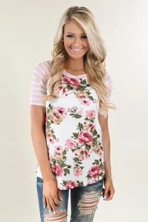 All For Your Pink Floral Top