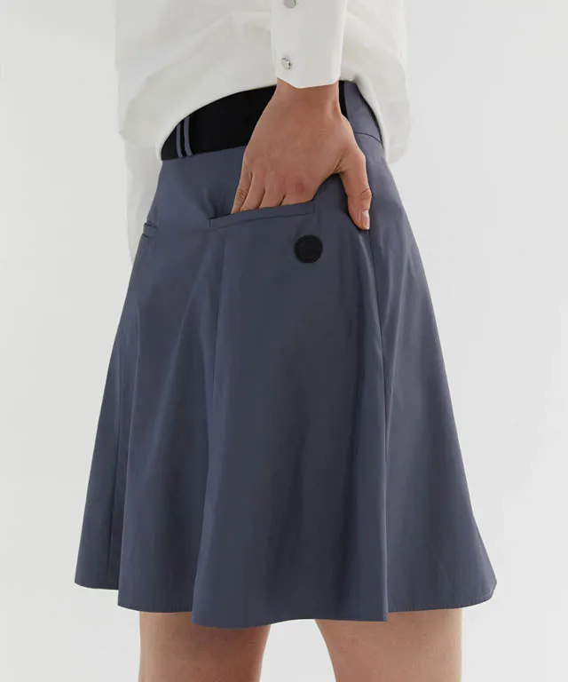 Anell Golf Slim Fit Full Skirt - Matte Blue