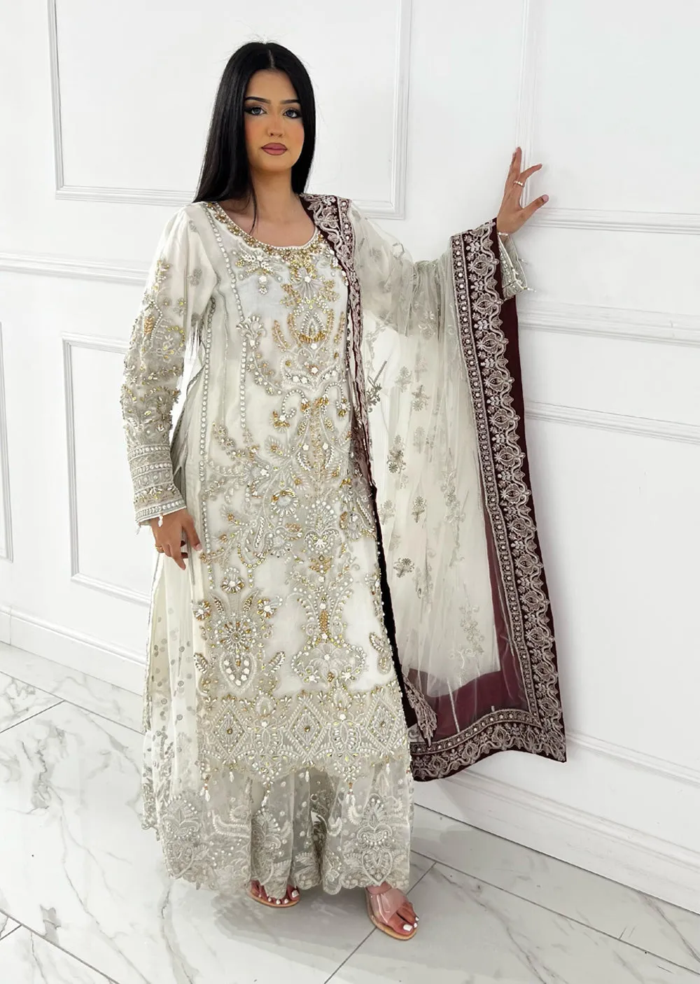 ARWS-10- White - Readymade - ARW Chiffon Collection 2025