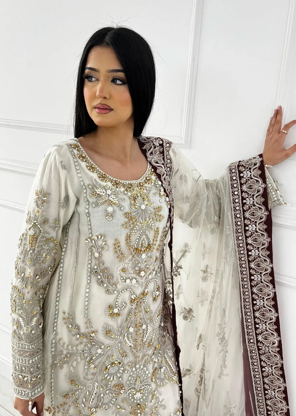 ARWS-10- White - Readymade - ARW Chiffon Collection 2025