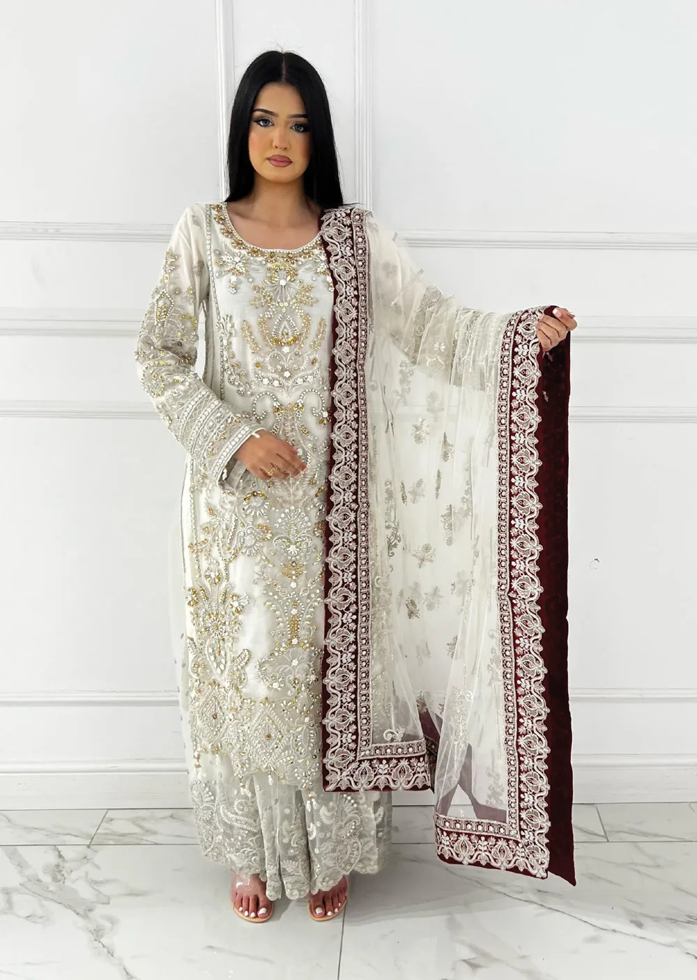 ARWS-10- White - Readymade - ARW Chiffon Collection 2025