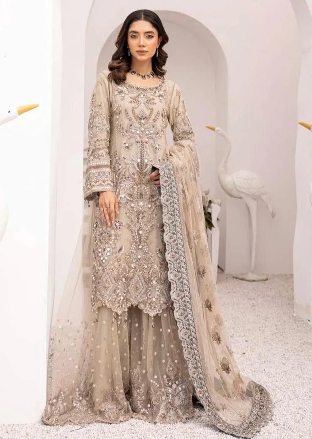 ARWS-14-  Brown - Readymade - ARW Chiffon Collection 2025