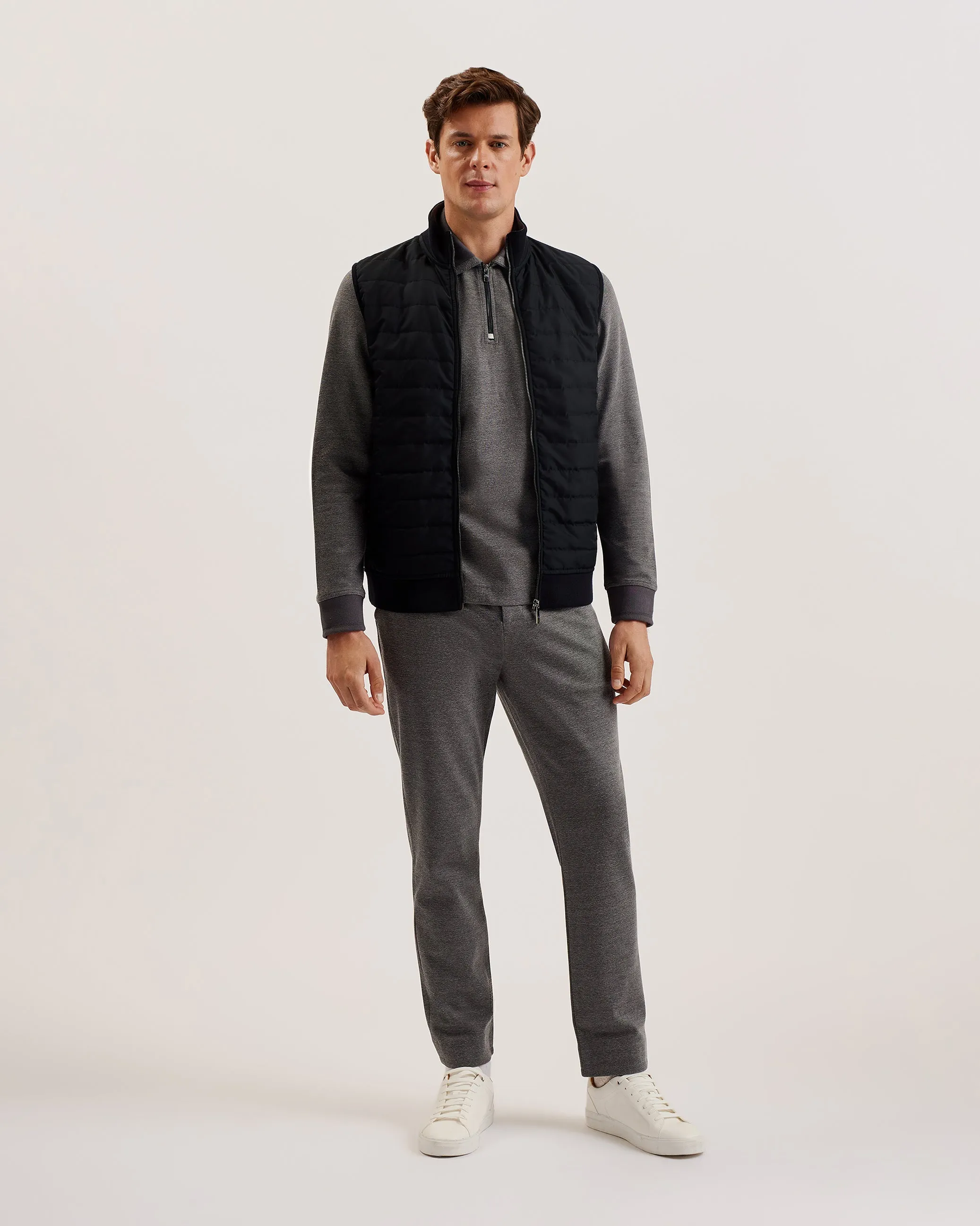 Atho Short Sleeve Regular Fit Quilted Gilet Black