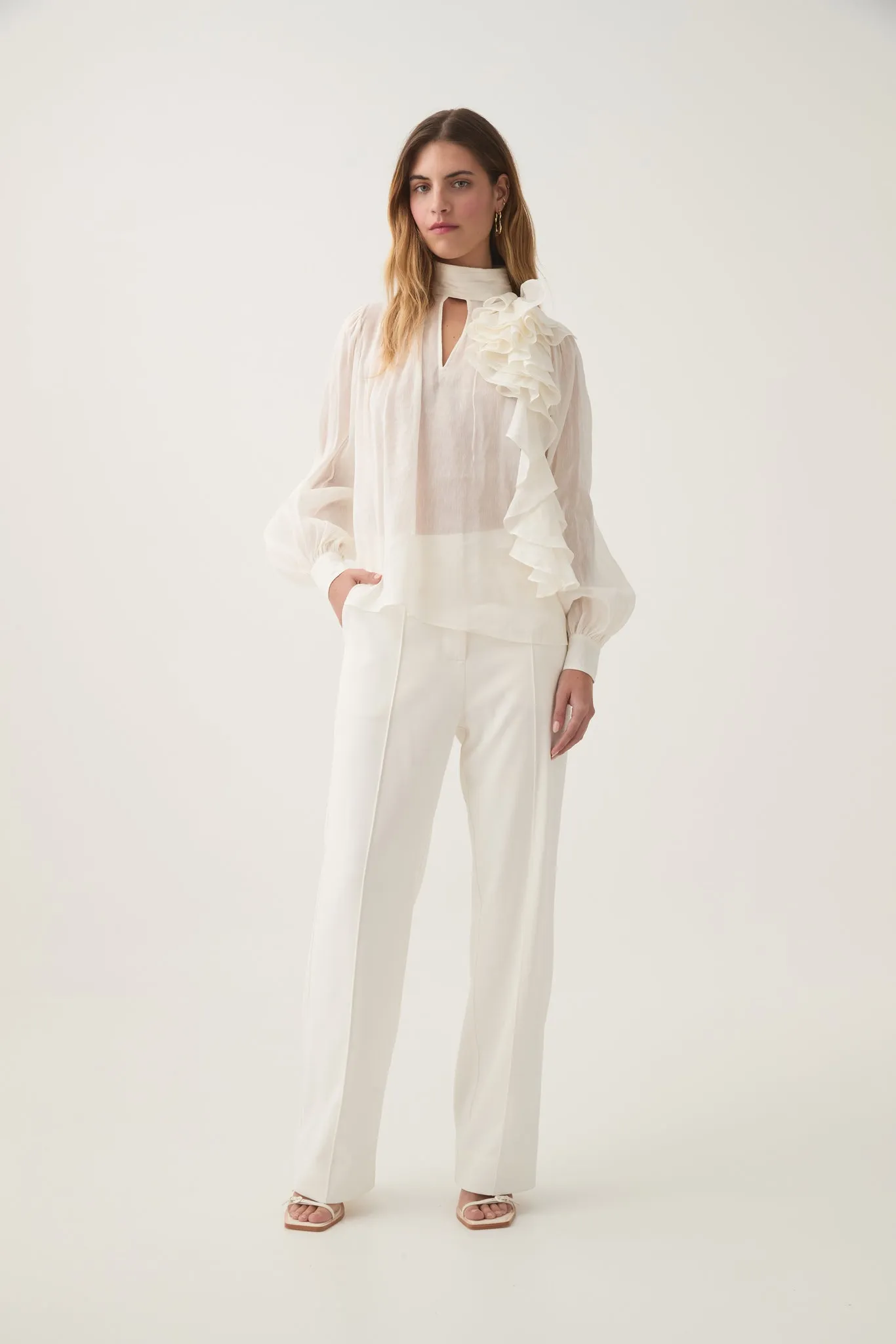 Aura Frilled Tie Blouse
