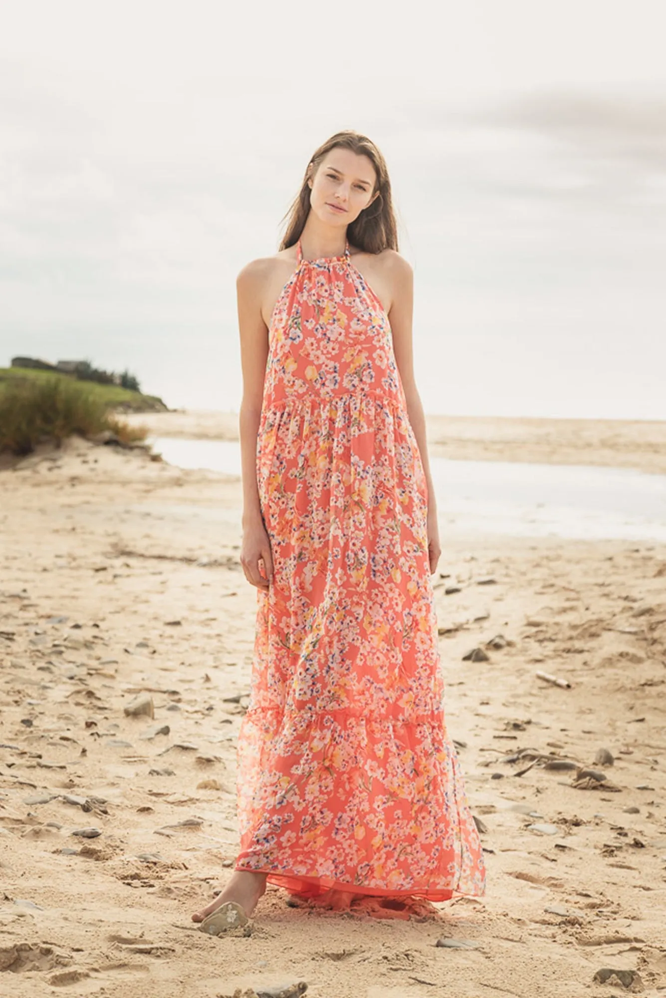 Ayla Multiflower Orange - Chiffon
