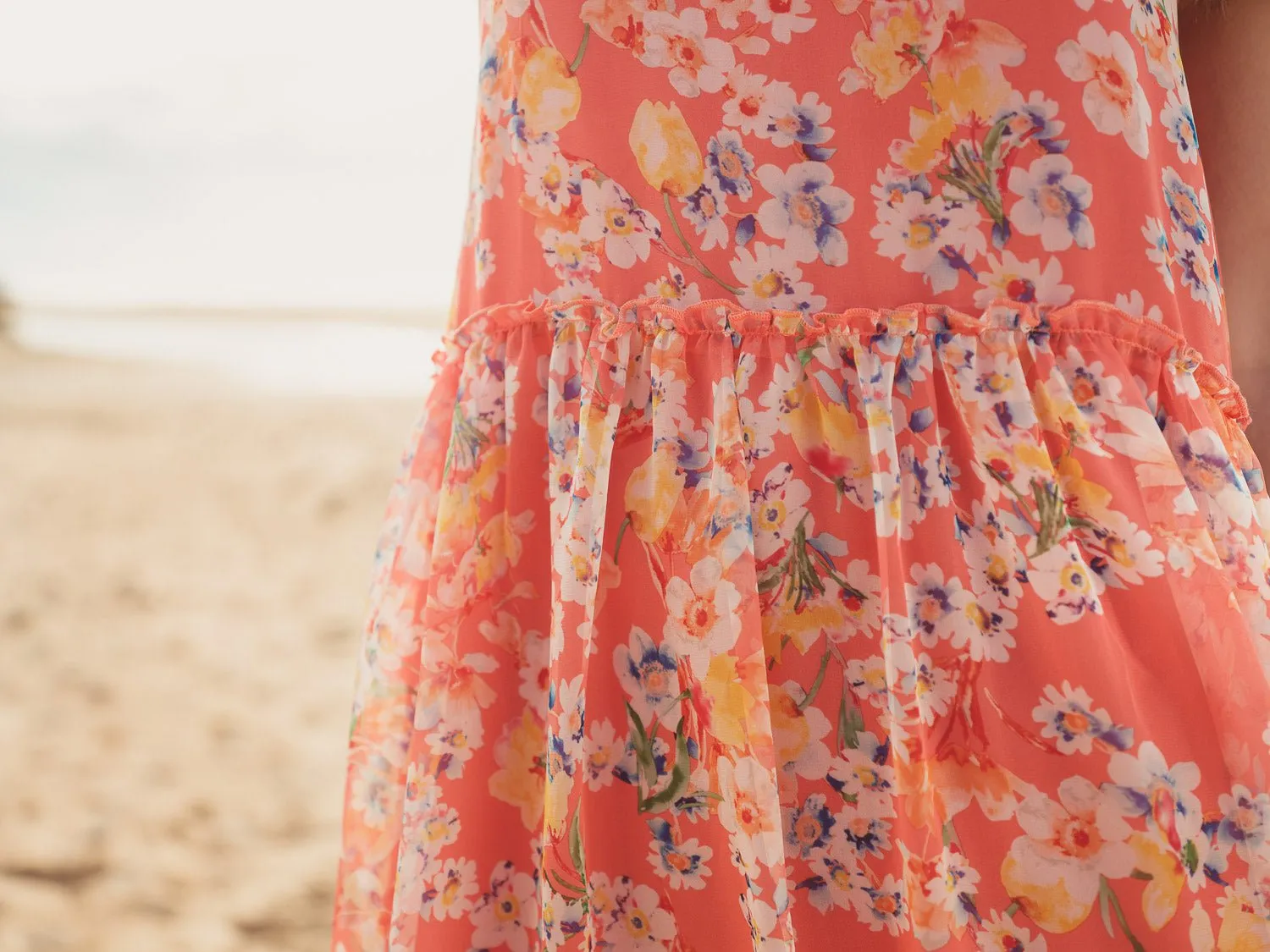 Ayla Multiflower Orange - Chiffon