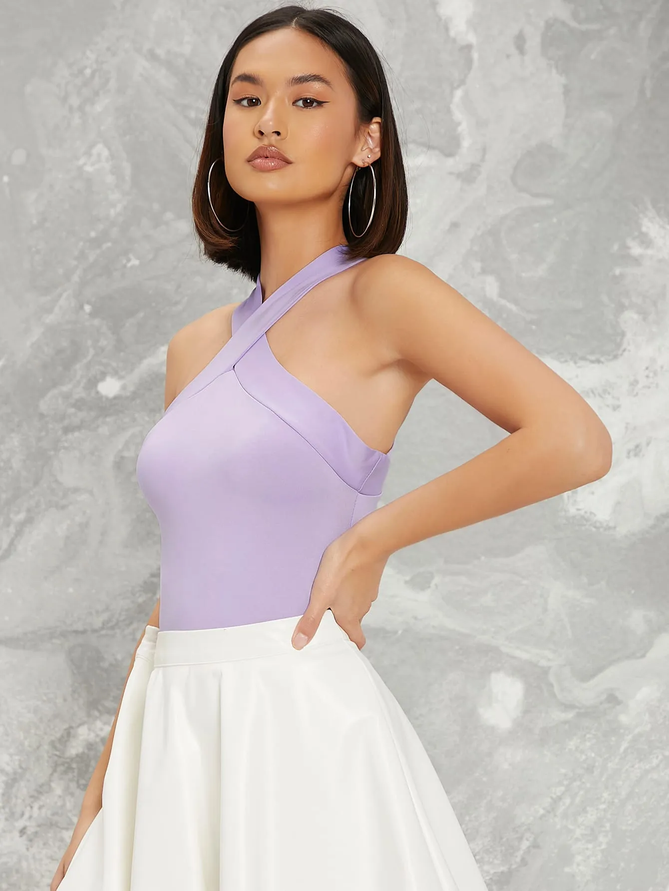 BAE Form-Fitting Crisscross Halter Top