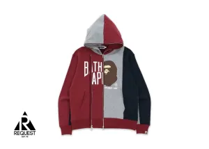 BAPE Docking Relaxed Fit Full Zip Hoodie "Burgundy"