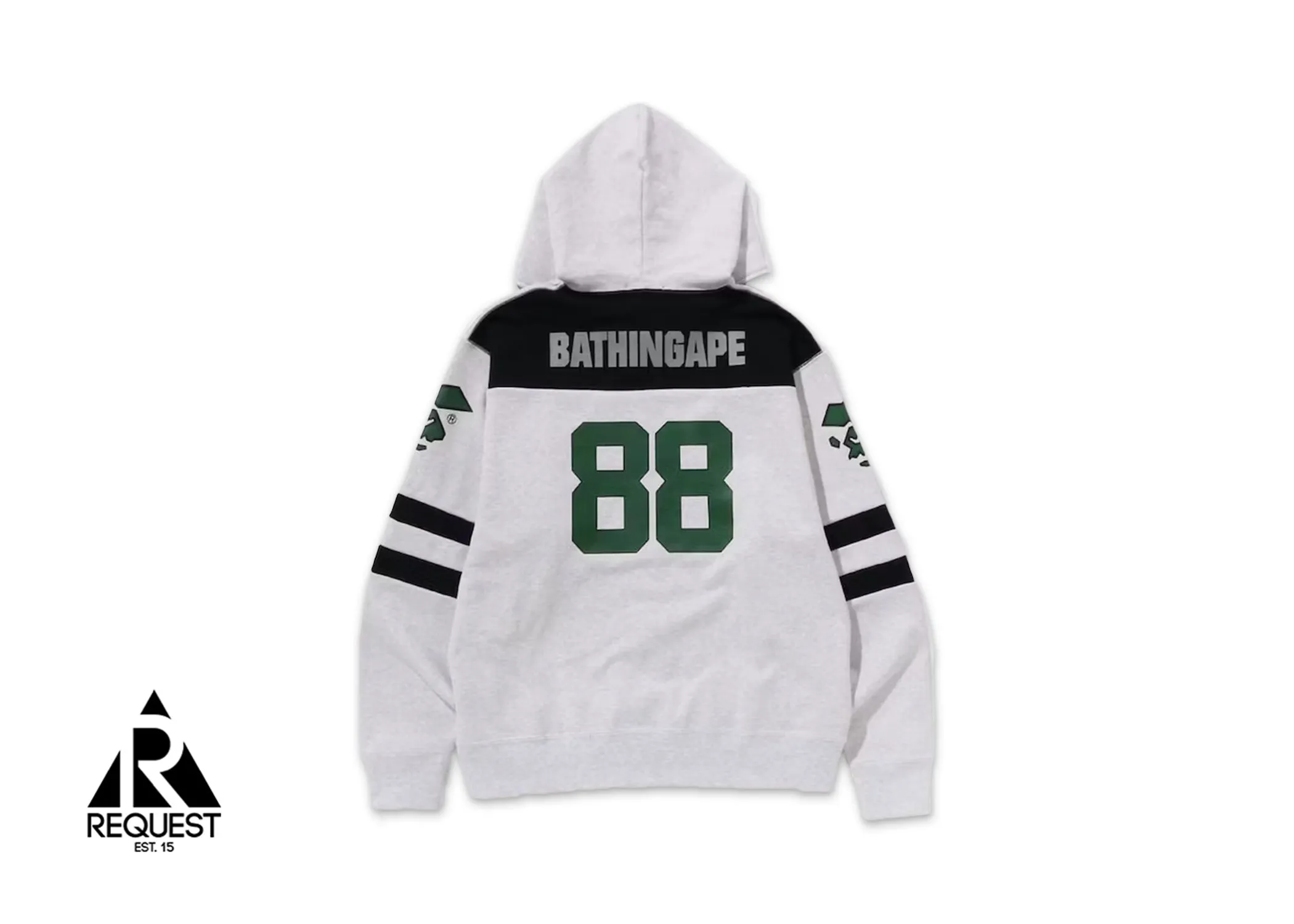 BAPE Football Relaxed Fit Full Zip Hoodie "Grey"