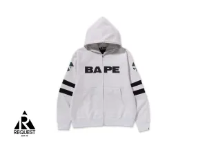 BAPE Football Relaxed Fit Full Zip Hoodie "Grey"