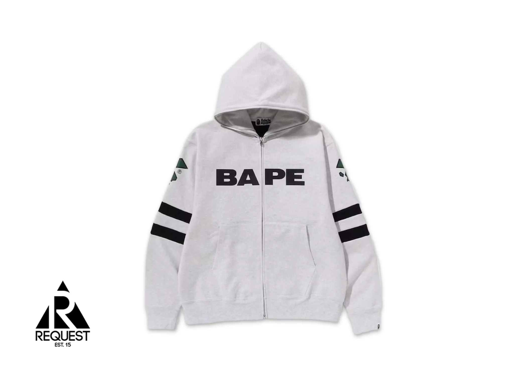 BAPE Football Relaxed Fit Full Zip Hoodie "Grey"