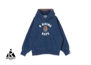 BAPE Relaxed Fit Rising Bape Hoodie "Washed Indigo"