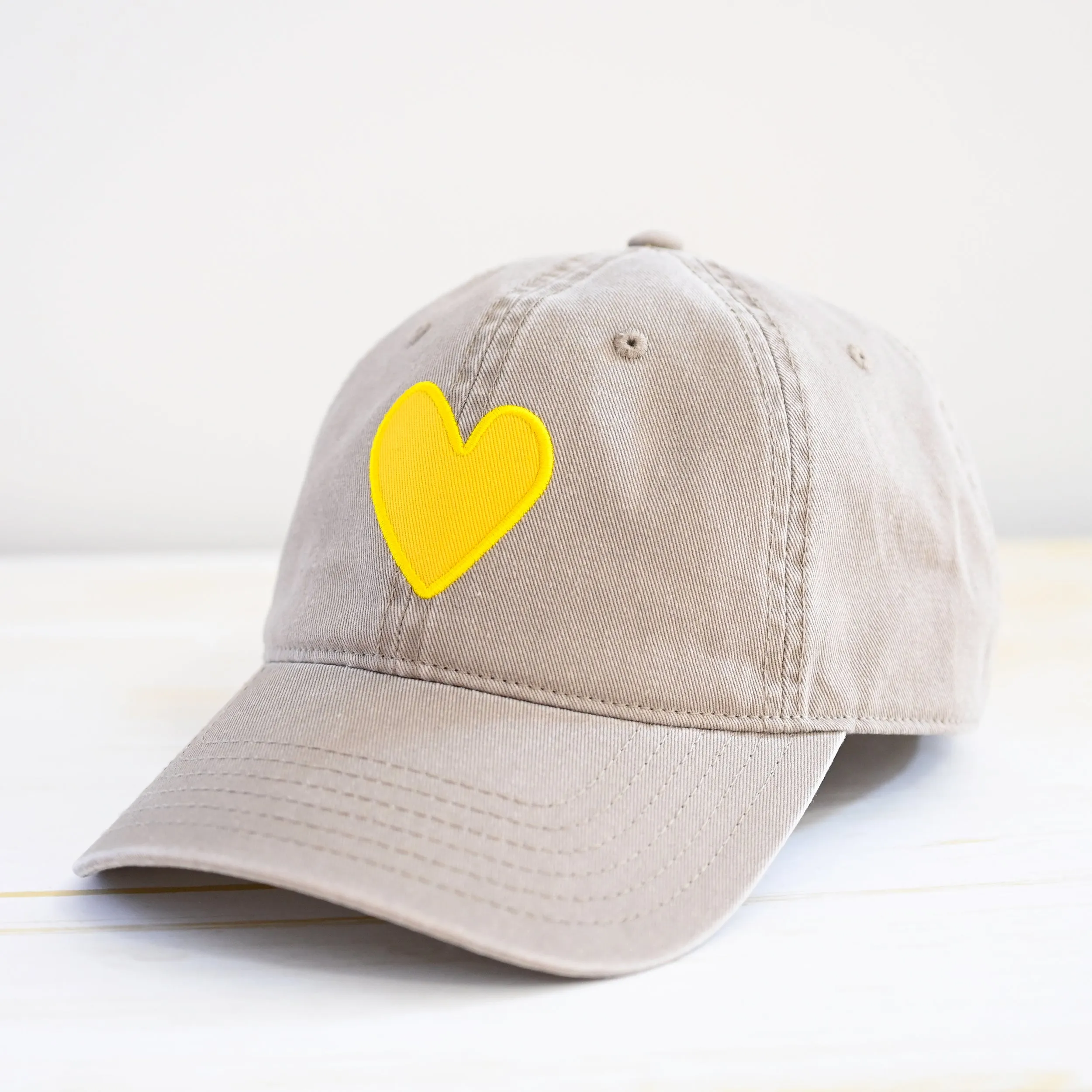 Baseball Hat Heart Patch Sand/Sunshine