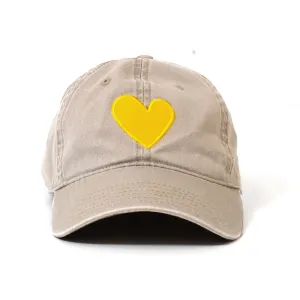 Baseball Hat Heart Patch Sand/Sunshine
