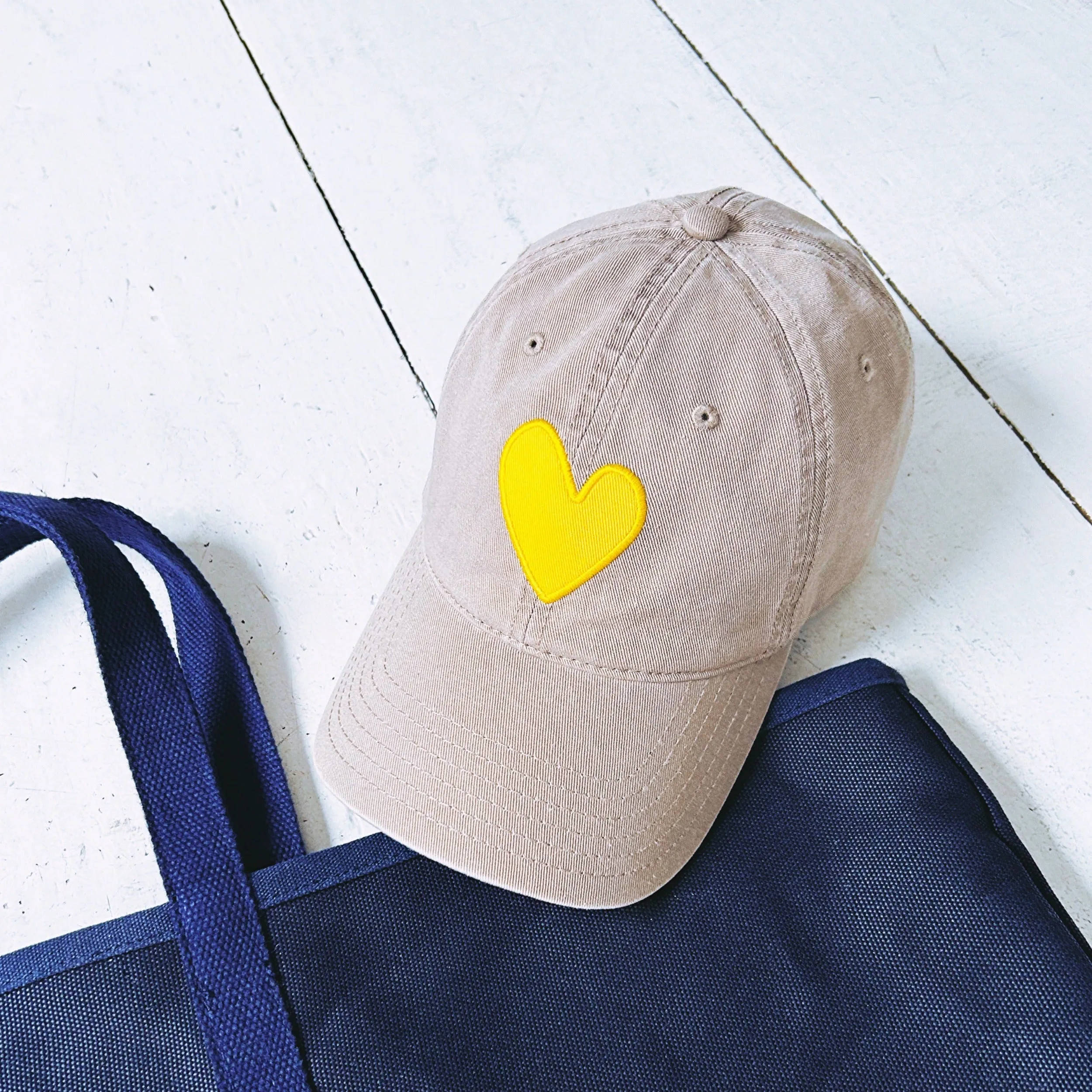 Baseball Hat Heart Patch Sand/Sunshine