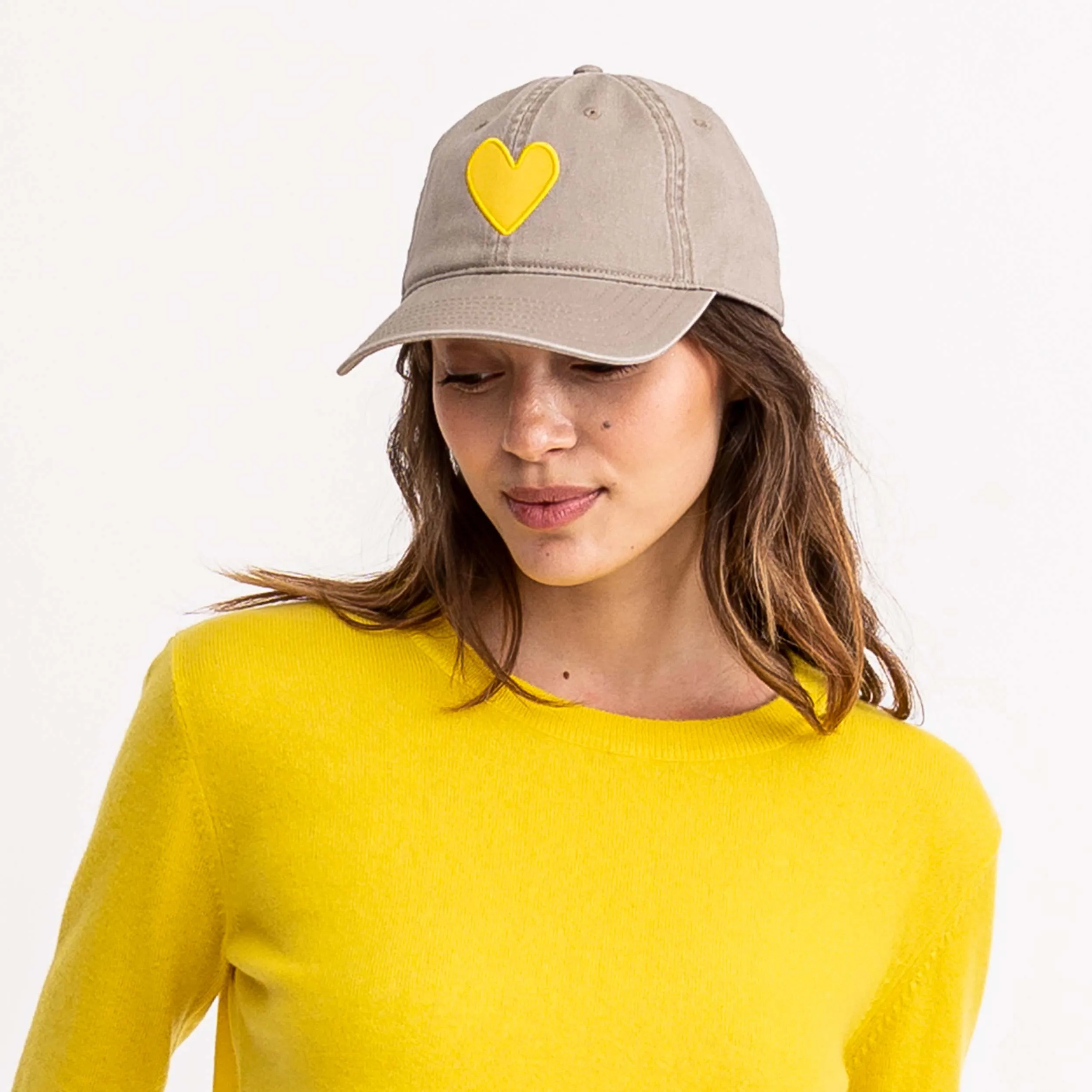 Baseball Hat Heart Patch Sand/Sunshine