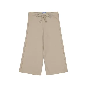 Beige Knit Wide Leg Pant