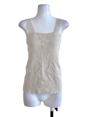 Beige Plain Tank Top