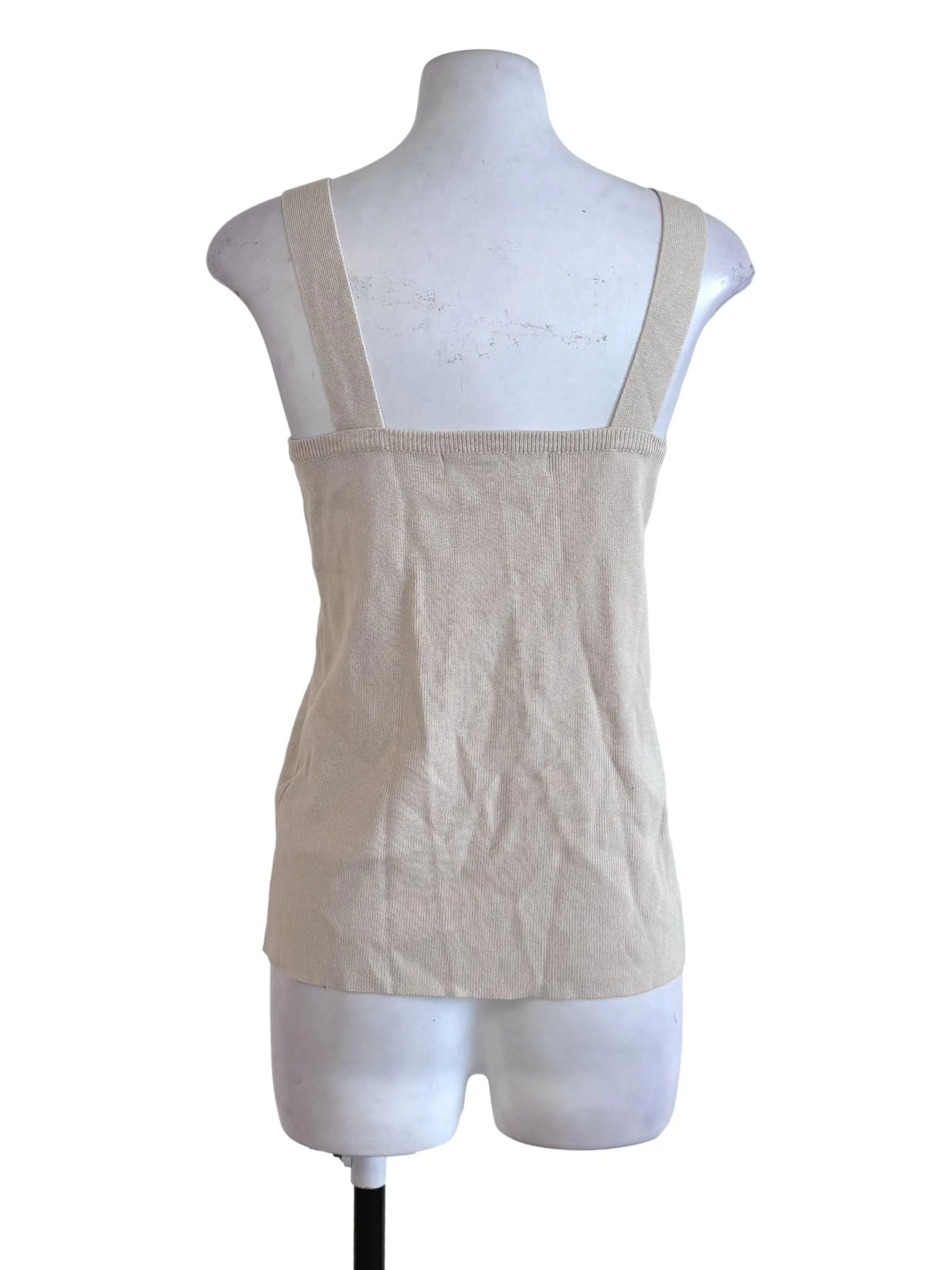 Beige Plain Tank Top