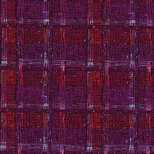 Benartextures by Benartex CROSSHATCH/PURPLE, RED